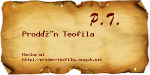 Prodán Teofila névjegykártya